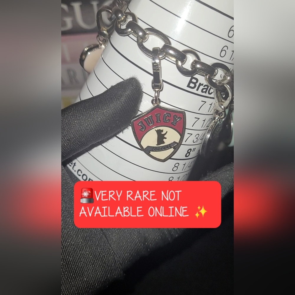 JUICY COUTURE LIMITED EDITION 2008BRACELET ✨️W/ 5 RARE JUICY COUTURE CHARM⚘️ - Picture 12 of 17